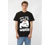 Shein Men'S Front Print T-shirt Your Job Could Be Worse 100% Cotton Funny Graphic Summer Casual Top Tee For Adult, Men, Women, Teen, Teenager, Adolescent,