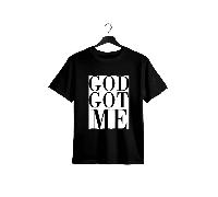 Shein Mens God Got Me Graphic Tee- Comfortable Short Sleeve Summer Wear- Durable& Stylish Casual Clothing for Men, 1pc, 100% cotton T-shirt