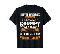 Shein Men'S Humor Pattern T-Shirt, 100% Cotton, Casual Crew Neck, Slightly Stretchy, Regular Version, Four Seasons Knitted Fabric with "I Never Thought I'd