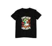Shein Mens T-Shirt Chicken Jockey T-Shirt, Gift for Game Lover Chicken, Minecraft Quirky Cotton Graphic Tees