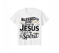 Shein Men's White Cotton T-shirt, Blessed by God, Loved by Jesus Design