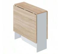 Shein Mesa abatible cocina Fly 78x31-140x77 cm mesa plegable moderna blanco artik mate roble canadian melamina bisagras metálicas 1 estante 78x31-140x77 cm