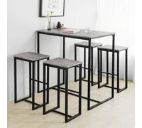 Shein Mesa de bar de 5 piezas OGT15 con sillas - Juego de comedor con mesa alta tipo bistró y 4 taburetes Mesas Altas de Cocina Mesa Alta Cocina Mesa Alta C