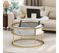 Shein Mesa de centro redonda con tapa elevable, mesa de centro para sala de estar con compartimento oculto, mesa de centro moderna para el hogar y la oficin