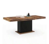 Shein Mesa de comedor rectangular extraÃble Edén de IDMarket para 6-10 personas, con bandeja Hawkins de madera oscura y negro, 160x200 cm