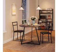 Shein Mesa de comedor redonda para 2 personas, juego de mesa y sillas de cocina de 2, juego de mesa de comedor pequeño de 3 piezas con 2 sillas tapizadas, j