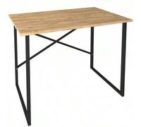 Shein Mesa Escritorio 90 cm Mueble de Oficina Rus Industrial Roble Negro sin cajones con estructura metal montable 90x60x75 cm instrucciones y tornillería i
