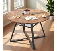 Shein Mesas de salón redondas de 4 a 6 plazas, mesas redondas modernas del entorno del siglo, mesas de comedor con acabado de madera, mesas de doble uso par