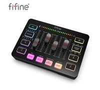 Shein Mezclador de audio RGB de 4 canales con entrada de micrófono XLR, alimentación fantasma de 48V, cambiador de voz, efectos de sonido personalizados, co