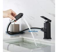 Shein Mezclador monomando de lavabo con ducha extraíble moderno Grifo para lavabo y fregadero Grifería de baño Grifo mezclador agua y fría
