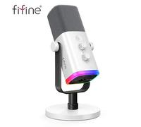 Shein Micrófono de podcast/gaming USB/XLR, micrófono dinámico con iluminación RGB ajustable, silencio táctil, conector para auriculares, soporte de escritor