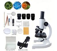 Shein Microscopio metálico binocular, compacto y portátil, microscopio óptico para enseñanza escolar y experimentos científicos para principiantes, regalo e