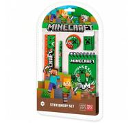 Shein Minecraft - Set de papelería 5 piezas, kit escolar infantil creativo, divertido y coleccionable pixelado, ideal para niños ✅ Entrega 24/72h a España (