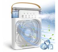 Shein Mini Aire Acondicionado Ventilador Klack Portatil Enfriador de aire 4 en 1 - Ventilador, Humidificador, Aromaterapia y Luz Led de colores Azul - Envío