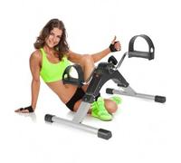 Shein Mini bicicleta estática, pedaleador plegable para brazos y piernas, pantalla LCD, correa ajustable y resistencia, fácil de usar y guardar - Negro/Plat