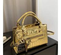 Shein Mini Bolso De Mano Con Cierre De Cremallera Multiusos A La Moda Con Patrón De Cocodrilo Y Correa De Hombro Desmontable Para Mujer