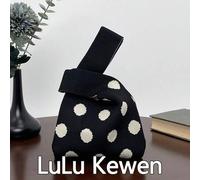 Shein Mini bolso de mujer, bolso de punto de ganchillo casual, bolso cruzado pequeño para mujer, bolso de punto de ganchillo con lunares, bolso elegante de