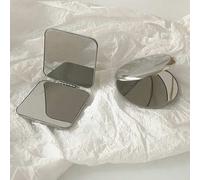 Shein Mini Espejo, Espejo de Maquillaje Plegable de Doble Cara, Espejo Mini de Acero Inoxidable, Portátil, Para Que Niñas y Estudiantes Lo Lleven Consigo. E