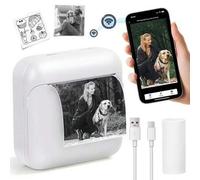 Shein Mini impresora, impresora térmica portátil sin tinta, para notas, imágenes, fotos, diarios, manualidades, impresiones de alta calidad para uso escolar