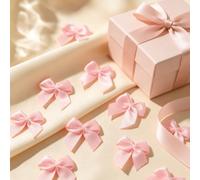 Shein Mini lazos de cinta de satén rosa 30/50/100/200 piezas accesorios DIY hechos a mano pequeños nudos de flores para vestidos, zapatos, ropa, cajas de re