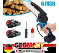 Shein Mini motosierra con batería, mini motosierra eléctrica de 6 pulgadas para Makita, 2 baterías de 3000 mAh, motosierra eléctrica de mano para tijeras de