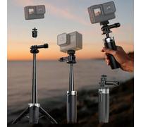Shein Mini palo de selfie, compatible con el trípode de interfaz de 1/4" Go-Quick II, soporte de escritorio mini para GoPro, cámaras de acción 4/3, cámaras