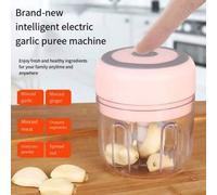 Shein Mini picadora de carne eléctrica USB de 250 ml, picadora de ajo, trituradora inalámbrica, procesador de alimentos, verde, duradera, fácil de instalar