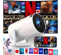 Shein Mini proyector WiFi y Bluetooth con aplicaciones integradas, proyector portátil inteligente con rotación de 180°, con corrección automática de la dist