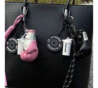 Shein Mini set de fitness - Mancuerna, guantes de boxeo, llavero de cuerda trenzada, adecuado para hombres y mujeres, perfecto para entusiastas del fitness,