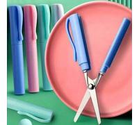 Shein Mini tijeras de estudiante, tijeras compactas y portátiles, tijeras plegables con forma de bolÃgrafo, tijeras de viaje pequeñas, tijeras de costura
