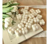 Shein Mini vela cúbica blanca, mini vela de burbuja, mini vela perfumada, vela hecha a mano con forma de burbuja, regalo y favor para el regreso a la escuel