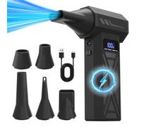 Shein Mini ventilador turbo, soplador eléctrico de 990,000 RPM, pantalla LED, equipado con 2 baterías recargables de 2000mAh, suministros de limpieza para c