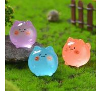 Shein Miniaturas brillantes de resina con figuras pequeñas y coloridas que brillan, decoración de paisaje de jardÃn y coche, decoración de paisaje en mi