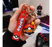 Shein MINISO Kawaii Pokémon Charmander Pokeball Llavero de Silicona con Colgante de Dibujos Animados Apto para Estuche de Auriculares Mochila Bolso Cremalle