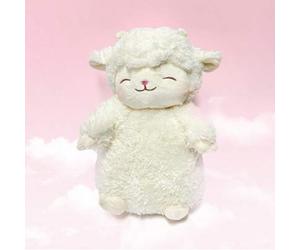 Shein MINISO Oveja Cálida - Muñeco de peluche blanco de pie, suave y esponjoso como las nubes, color blanco cálido con un filtro acogedor, sonrisa con ojos