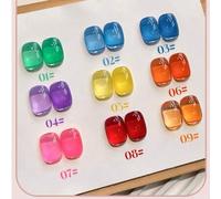 Shein Miss Leia Esmalte de uñas en gel serie arcoíris de 9 piezas x 15ML, colores de primavera/verano de jalea transparente, caramelo, macaron y cristal, mu