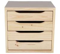 Shein MOBILIARIO & DECORACIÓN Cajonera 4 cajones acabado SIN barniz