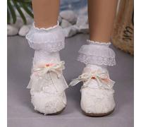 Shein Mocasines con lazo de moda para cruce de frontera 2025, zapatos planos de punta redonda suave tipo náutico, cómodos y versátiles, adecuados para niñas