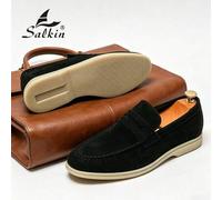 Shein Mocasines de lujo para hombre color crema sólido de ante sintético, zapatos casuales de diseñador clásico, lujo asequible para la vida moderna, mocasi