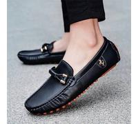 Shein Mocasines informales para hombres de talla grande con suela de masaje con cuentas, zapatos planos para conducir, zapatos holgados, moda coreana versát