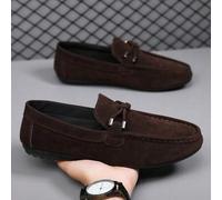 Shein Mocasines para hombres, zapatos náuticos casuales de lona con suela blanda, zapatos planos, zapatos formales negros (corren pequeños y estrechos, por