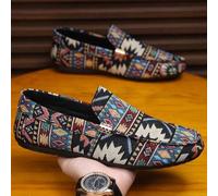 Shein Mocasines para hombres, zapatos náuticos de lona con suela blanda, zapatos planos, zapatos formales negros (corren pequeños y estrechos, por favor pid