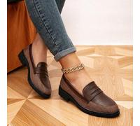 Shein Mocasines planos de punta redonda con bloques de color retro para mujer, zapatos casuales para exteriores para primavera y otoño, regalo del Día de la
