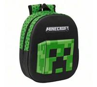Shein Mochila 3D Minecraft Infantil, 33x27x10 cm, Licencia 100% Oficial Color Negro y Verde, Kiglam. Envíos 24-48 horas