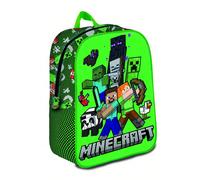 Shein Mochila 3D Minecraft Infantil, Mochila Minecraft Mediana, Licencia 100% Oficial, Color Verde y Negro, 31 cm, Kiglam. Envíos 24-48 horas