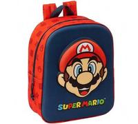 Shein Mochila 3D Super Mario Infantil, Mochila Super Mario 3D GuarderÃa, Licencia 100% Oficial, Color Azul y Rojo, 27x22x10 cm, Kiglam. EnvÃos 24-48 horas