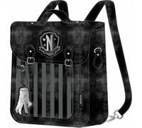 Shein Mochila casual y de moda de piel sintética Wednesday con licencia oficial - Mochila escolar para niños con diseño resistente y divertido