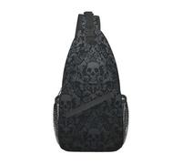 Shein Mochila con calavera, bandolera gótica victoriana, bandolera negra para hombre, mochila informal de hombro para mujer y hombre, ligera para viajes, se