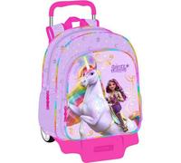 Shein Mochila Con Carro Unicorn Academy - Trolley Infantil Con Asa Telescópica Ajustable y Mango Ergonómico - Mochila Con Compartimentos Amplios y Organizad