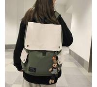 Shein Mochila con solapa con parche de letras y dije, bolsa escolar para graduados, adolescentes, universitarios de primer, segundo, tercer y cuarto año, pe